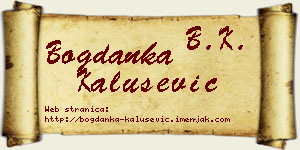 Bogdanka Kalušević vizit kartica